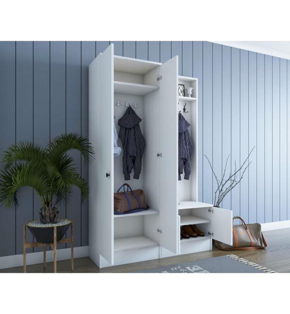 Woody Fashion Hall stand, white, melaminecoated… DeinDeal