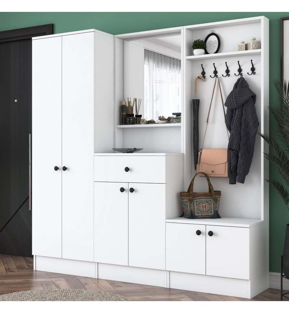 Woody Fashion Hall stand, white, melaminecoated… DeinDeal