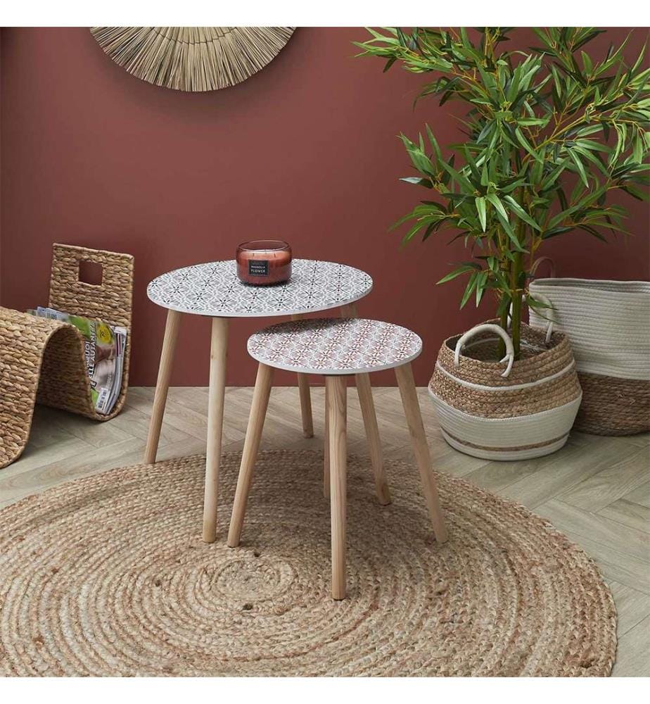 Set of 2 patio nesting tables Multicolore DeinDeal