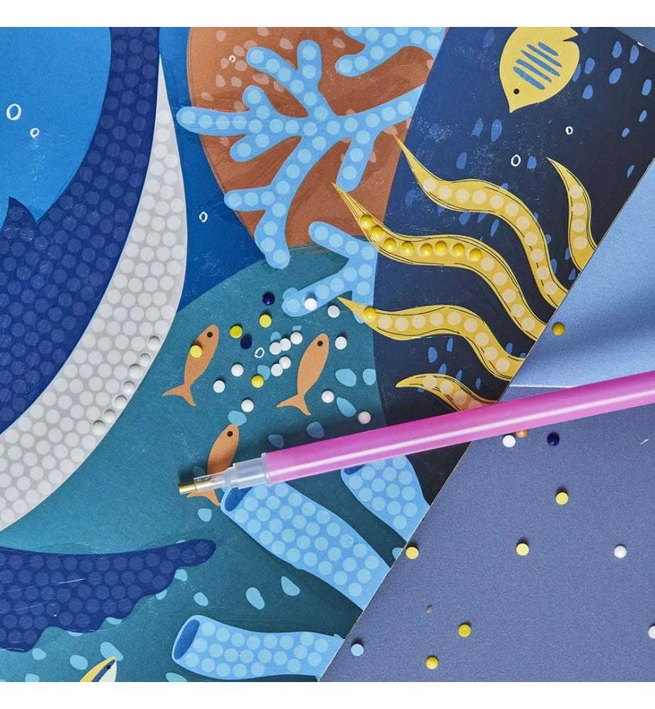 Set of 2 Glitter Coloring Drawings Multicolored DeinDeal