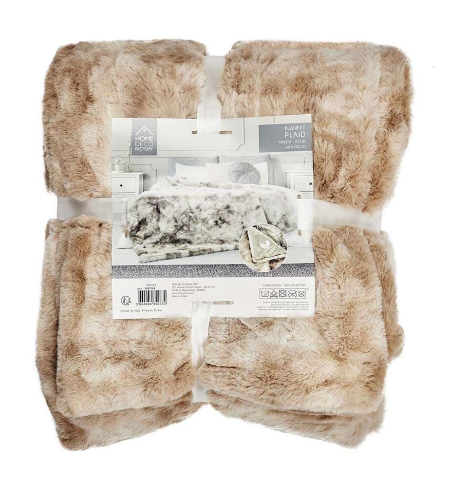 Throw Imitation Fur Opulence Brown 140x200 cm DeinDeal