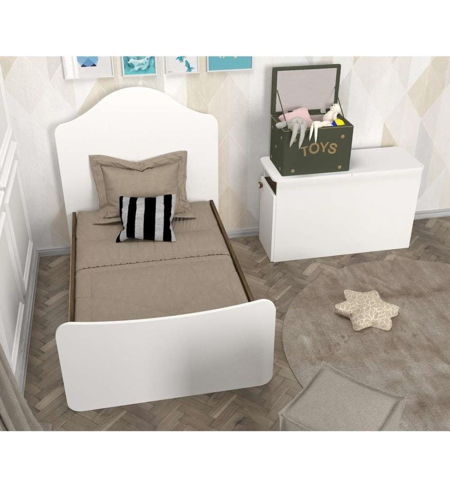 KALUNE DESIGN Baby Bed, White Walnut, Melamine C… DeinDeal