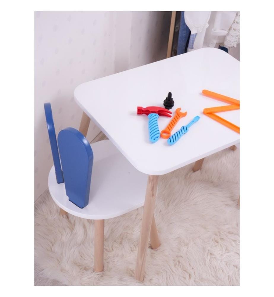 KALUNE DESIGN Table Set Bunny Blue and White DeinDeal