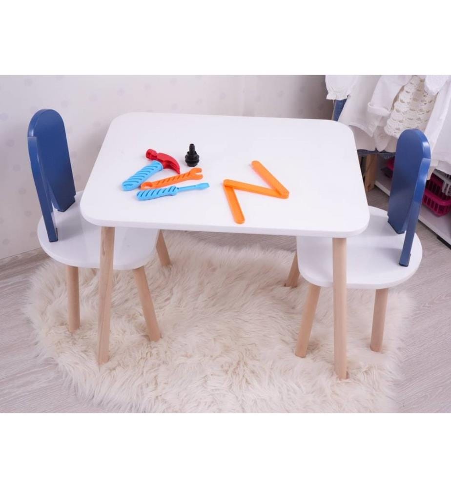 KALUNE DESIGN Table Set Bunny Blue and White DeinDeal