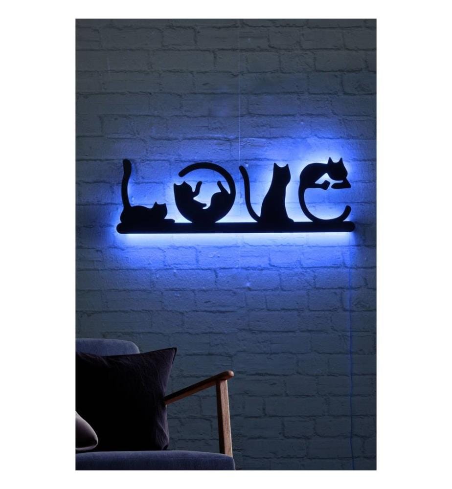 Wallity Decorative Led Lighting, Blue, Black MDF… | DeinDeal