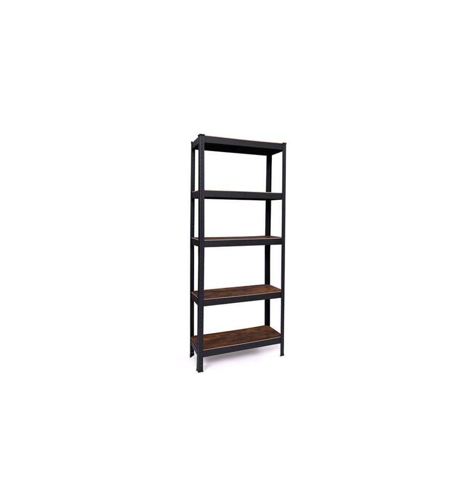 5-tier steel rack for heavy loads with aged wood… | DeinDeal