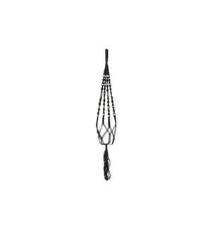 CHALET - Blumenampel Makramee 95 cm, Schwarz