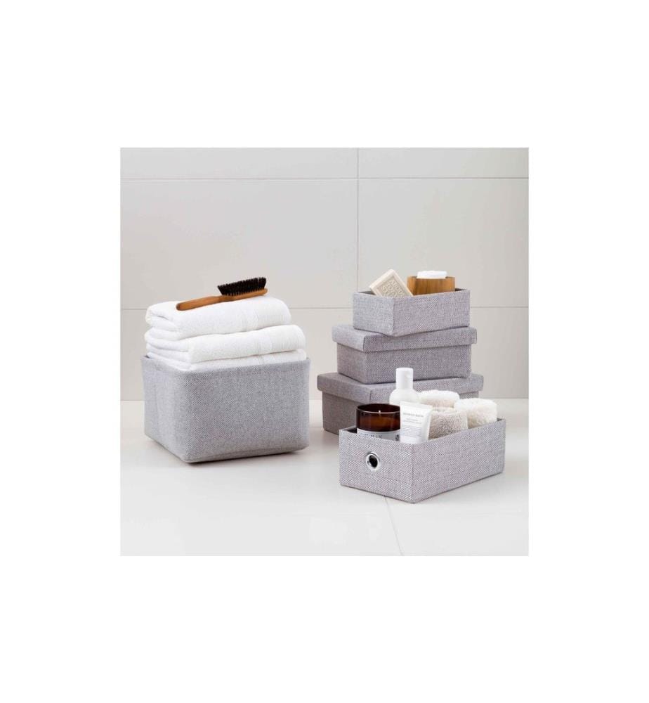 MÖVE - Panier de rangement Tweed 3 pièces, Gris clair