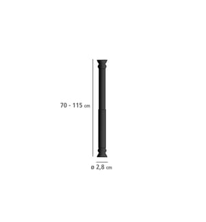 WENKO - Tringle pour rideau de douche 70 x 115 cm, Noir