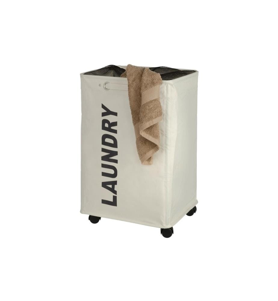 WENKO - Wäschesammler Quadro 79 l, Beige