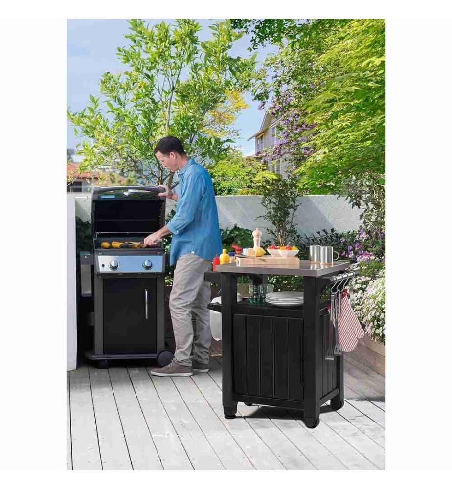 Keter Keter BBQ side table Unity, graphite, L 70… DeinDeal