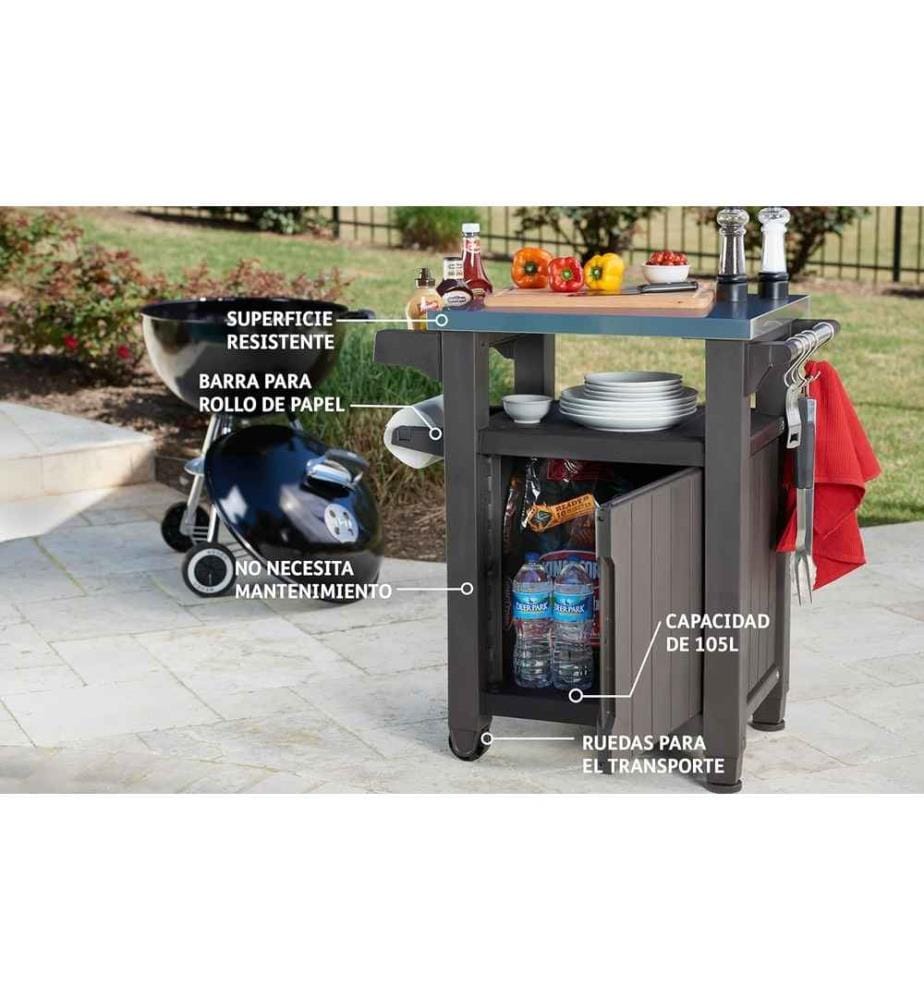 Keter Keter BBQ side table Unity, brown, L 70 x … DeinDeal