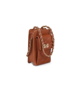 Umhängetasche, Tan, 100% Polyvinyl Leder