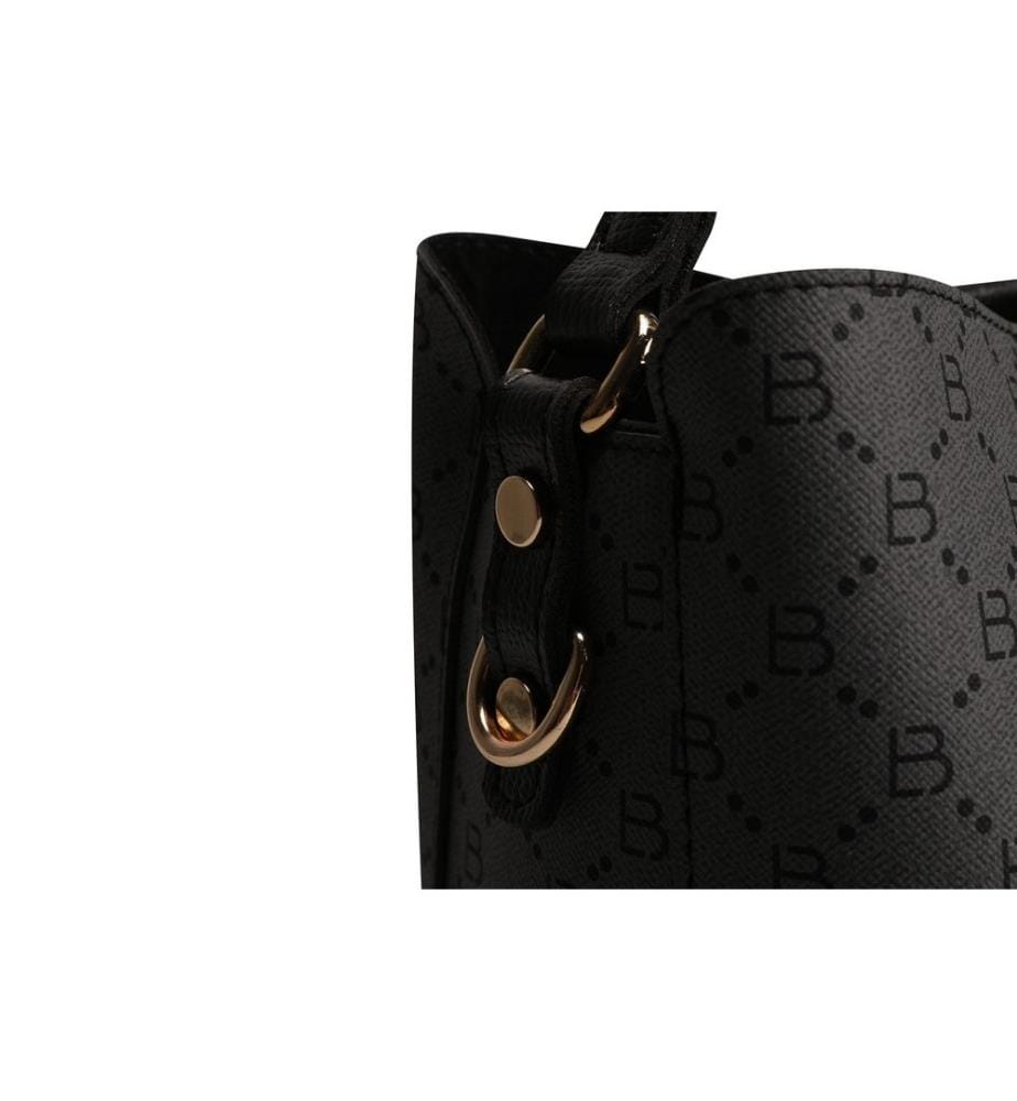 Bucket Bag, Grau, Schwarz, 100% Polyvinyl Leder