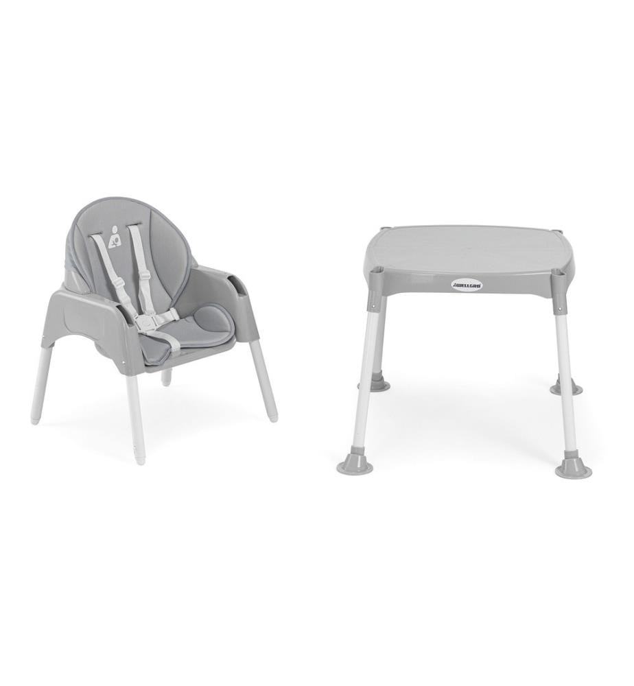 Chaise de bébé, grise, plastique, coussin en coton et polyester
