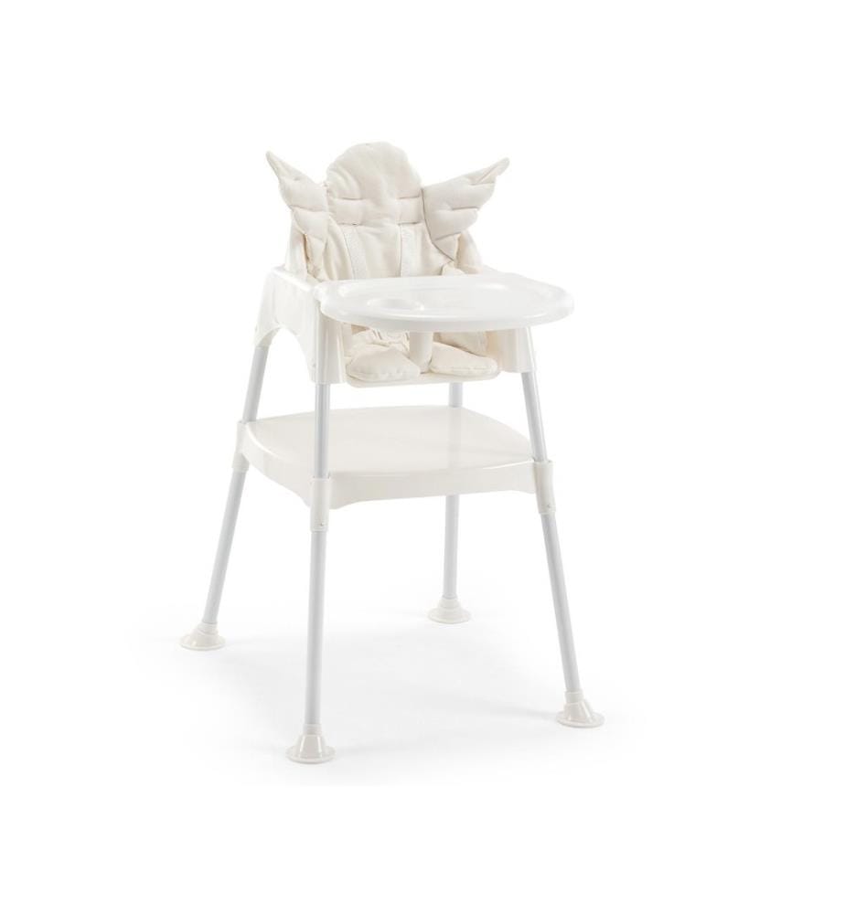 Chaise de bébé, écru, plastique, cadre en métal