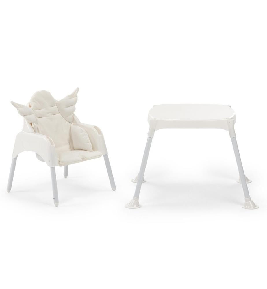 Chaise de bébé, écru, plastique, cadre en métal