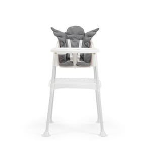 Chaise de bébé, grise, plastique, coussin en coton polyester