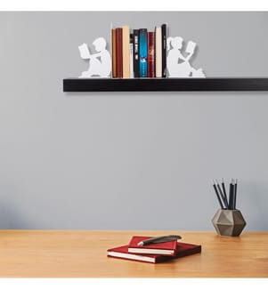 Serre-livres en métal, blanc, métal