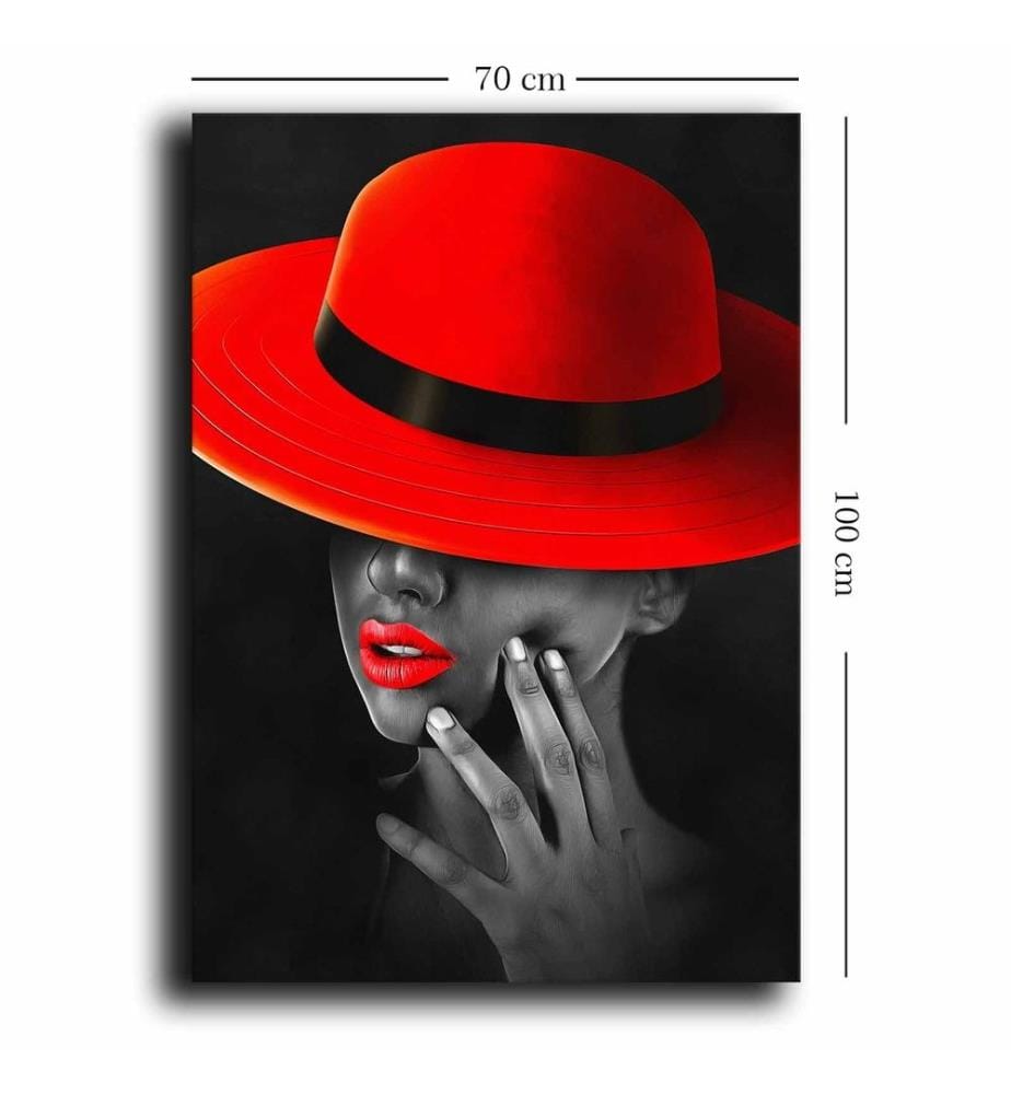 Peinture décorative sur toile, rouge gris noir, toile, cadre en bois de pin