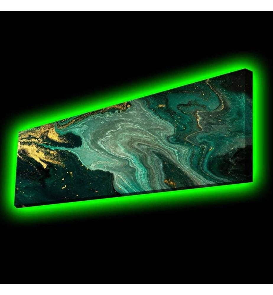 Peinture sur toile décorative éclairée par LED, multicolore, toile polyester