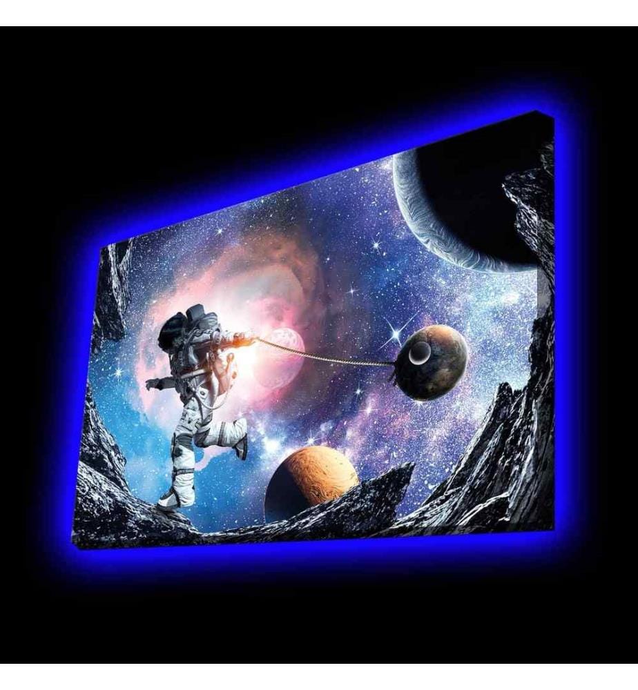 Peinture sur toile décorative éclairée par LED, multicolore, toile polyester