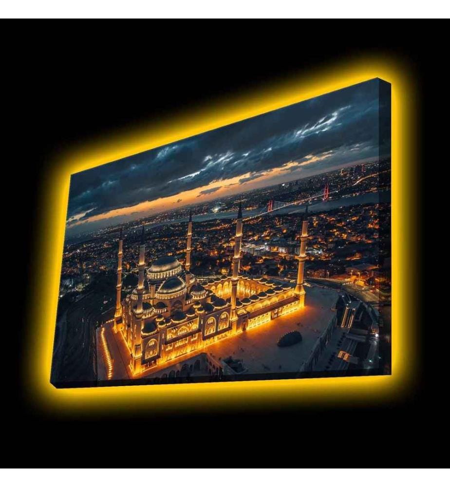 Peinture sur toile décorative éclairée par LED, multicolore, toile polyester