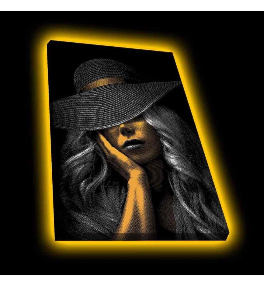 Peinture sur toile décorative éclairée par LED, multicolore, toile polyester