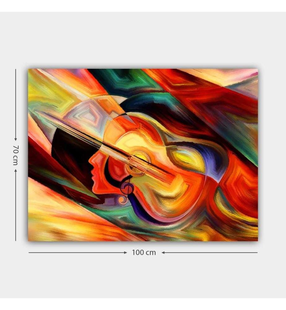 Peinture décorative sur toile, multicolore, toile, cadre en bois