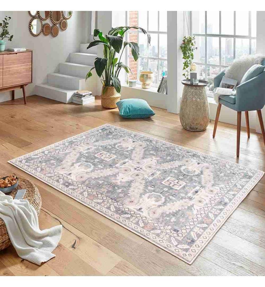 Carpet, Grey, 70% Cotton - 30% Chenille, 100 x 150 cm