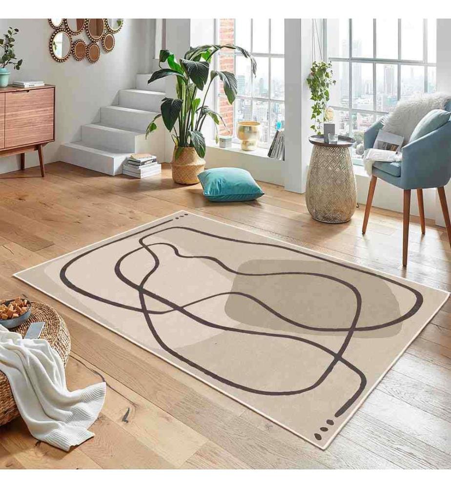 Carpet, Cream, 70% Cotton - 30% Chenille, 100 x 150 cm