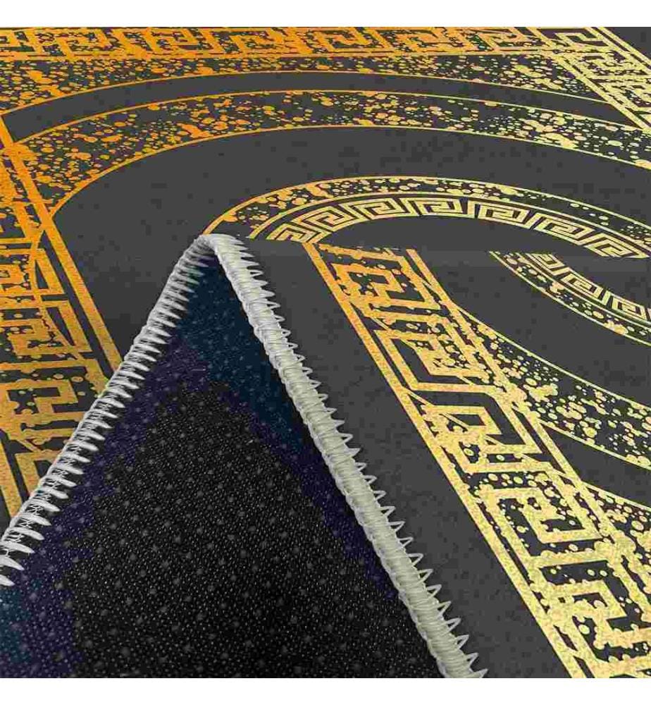 Carpet, Grey, Gold, 70% Cotton - 30% Chenille, 80 x 300 cm