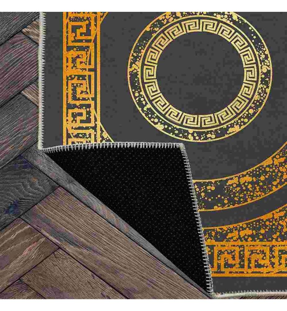 Carpet, Grey, Gold, 70% Cotton - 30% Chenille, 180 x 280 cm