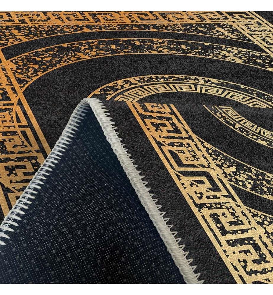 Carpet, Black, Gold, 70% Cotton - 30% Chenille, 200 x 300 cm