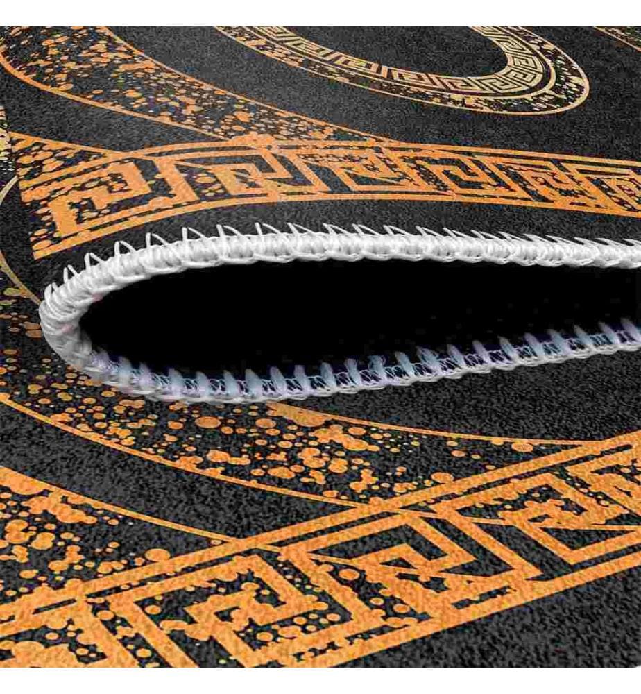 Carpet, Black, Gold, 70% Cotton - 30% Chenille, 200 x 300 cm