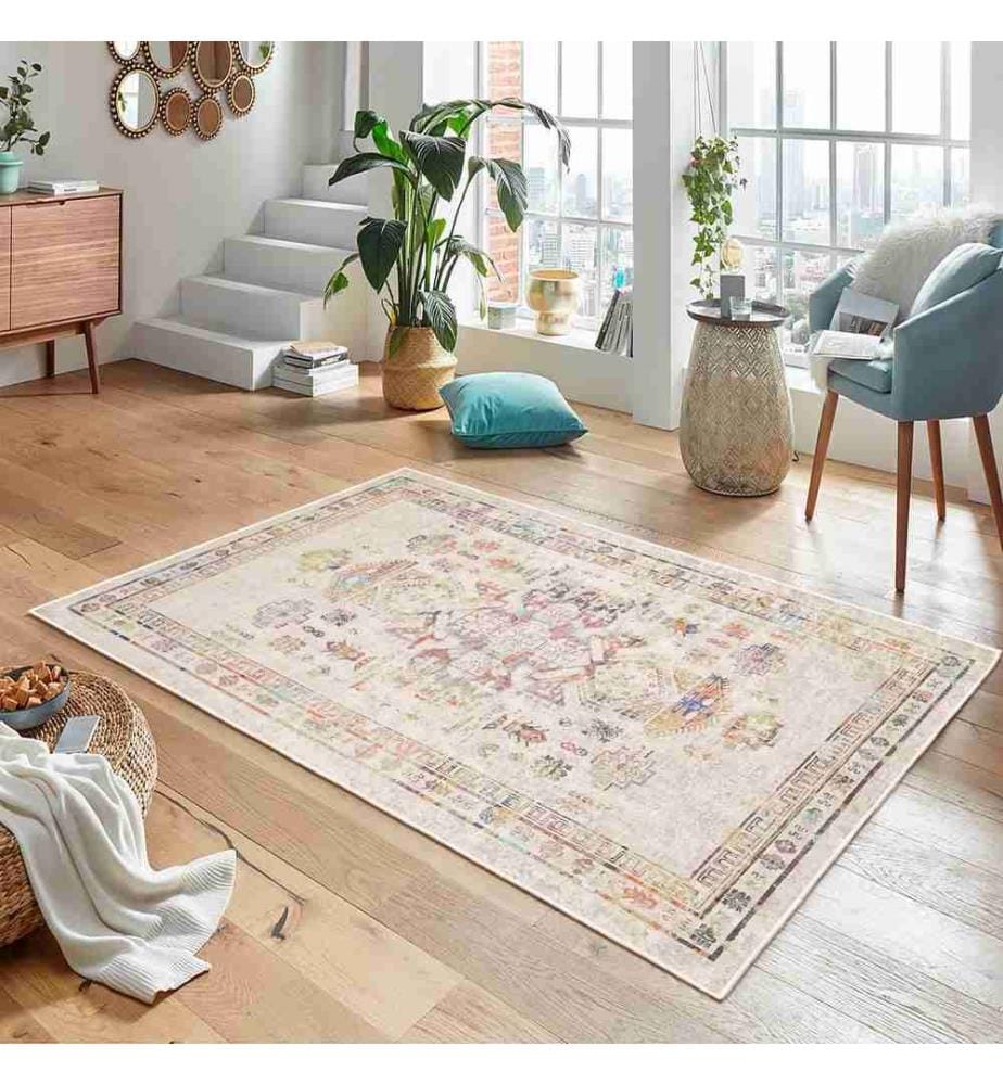 Carpet, Cream, 70% Cotton - 30% Chenille, 100 x 150 cm