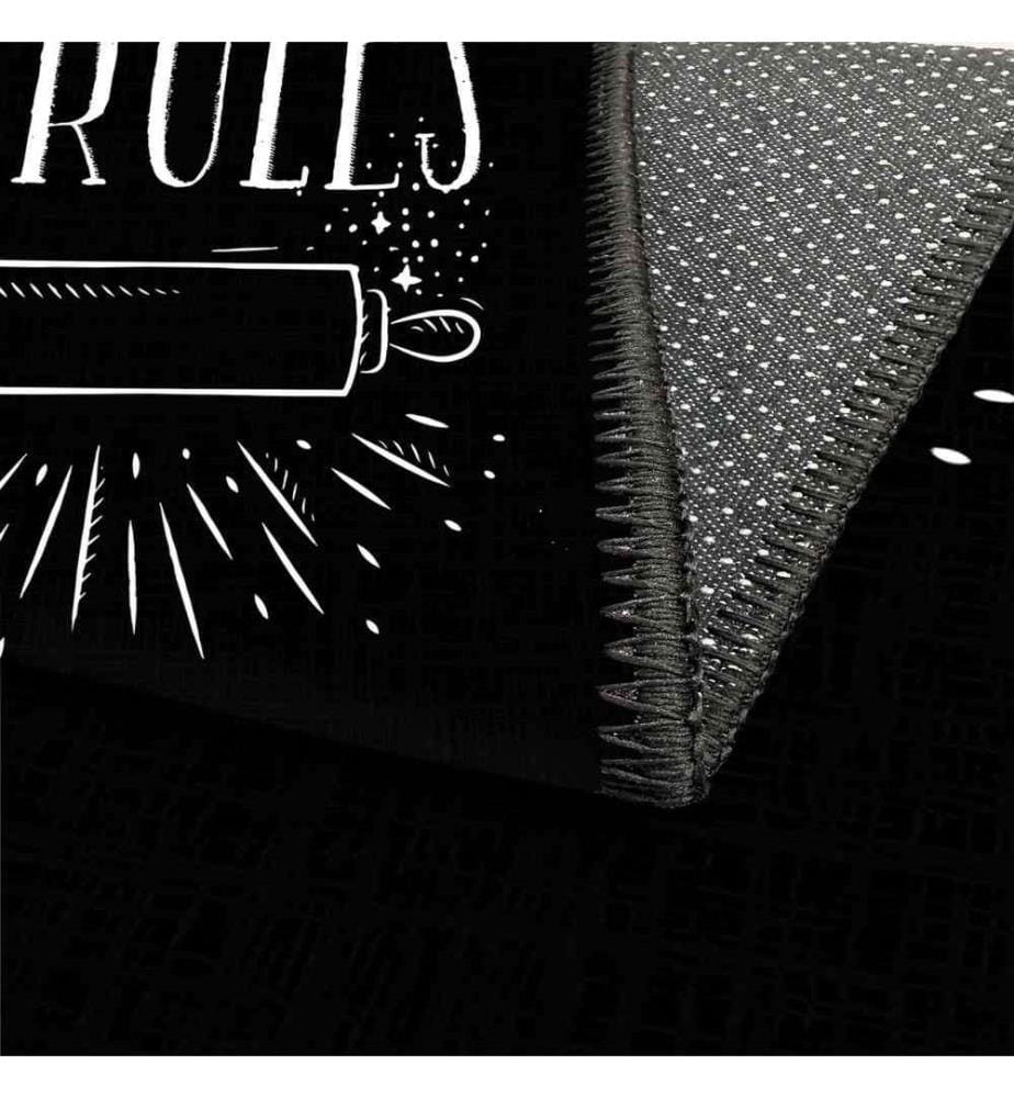 Carpet, Black, 70% Cotton - 30% Chenille, 100 x 200 cm