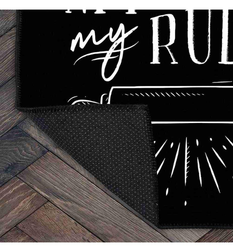 Carpet, Black, 70% Cotton - 30% Chenille, 100 x 200 cm