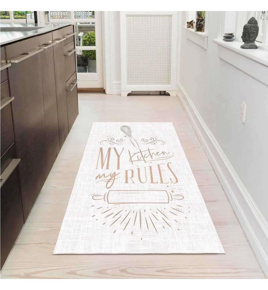 Carpet, Cream, 70% Cotton - 30% Chenille, 60 x 100 cm