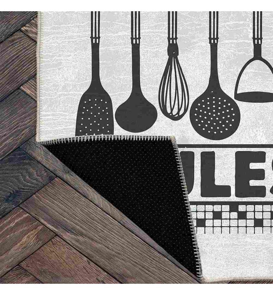 Carpet, Grey, 70% Cotton - 30% Chenille, 60 x 100 cm