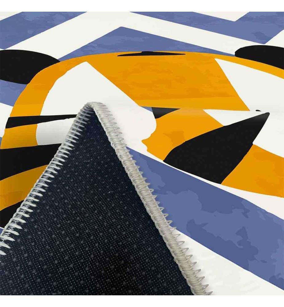 Carpet, Orange, Blue, 70% Cotton - 30% Chenille, 120 x 180 cm