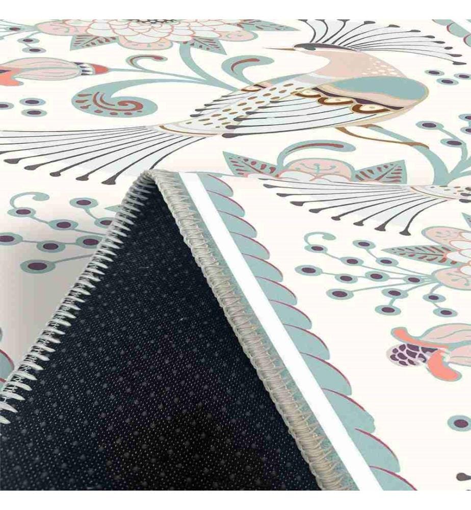 Carpet, Cream, Green, 70% Cotton - 30% Chenille, 80 x 200 cm