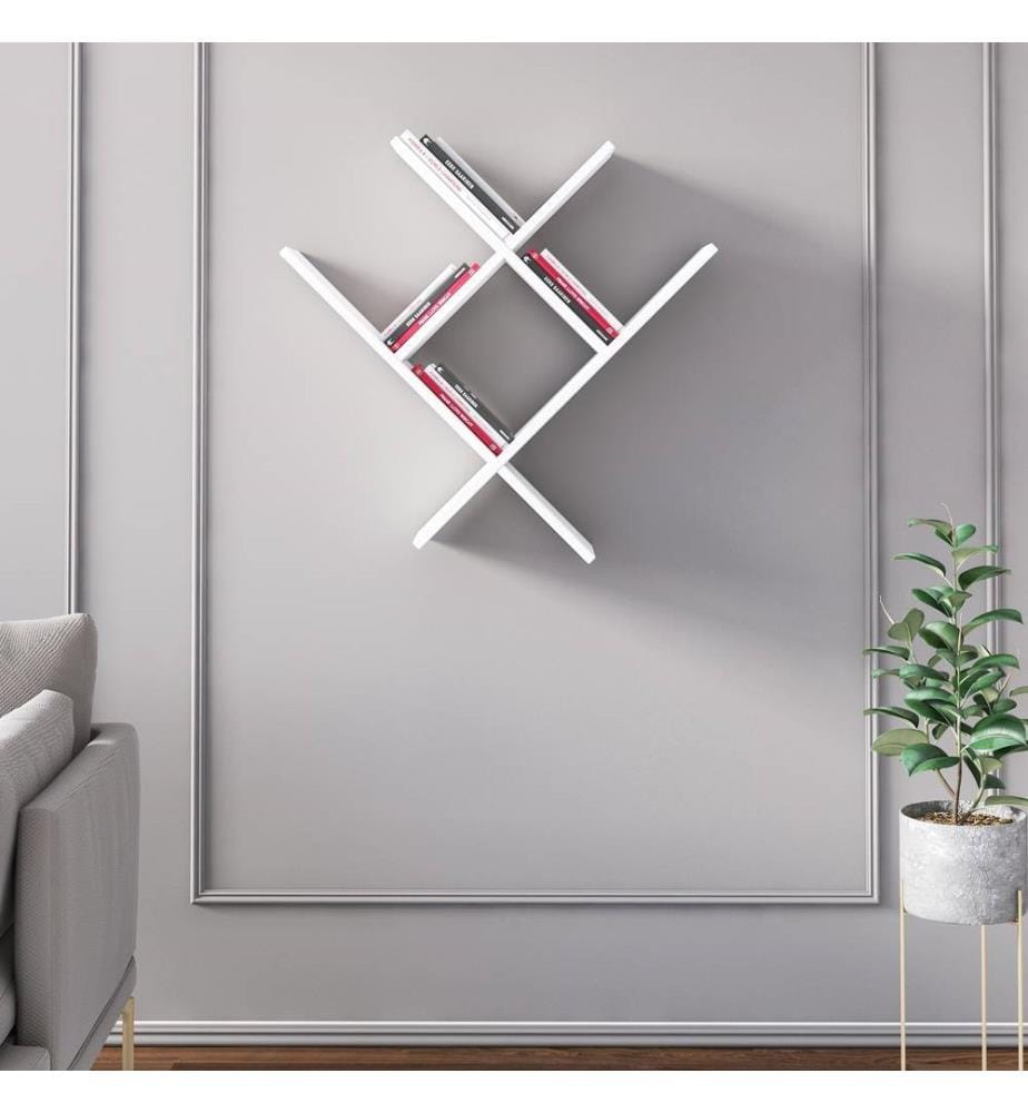 KALUNE DESIGN Wall Shelf, White, Melamine Coated… DeinDeal