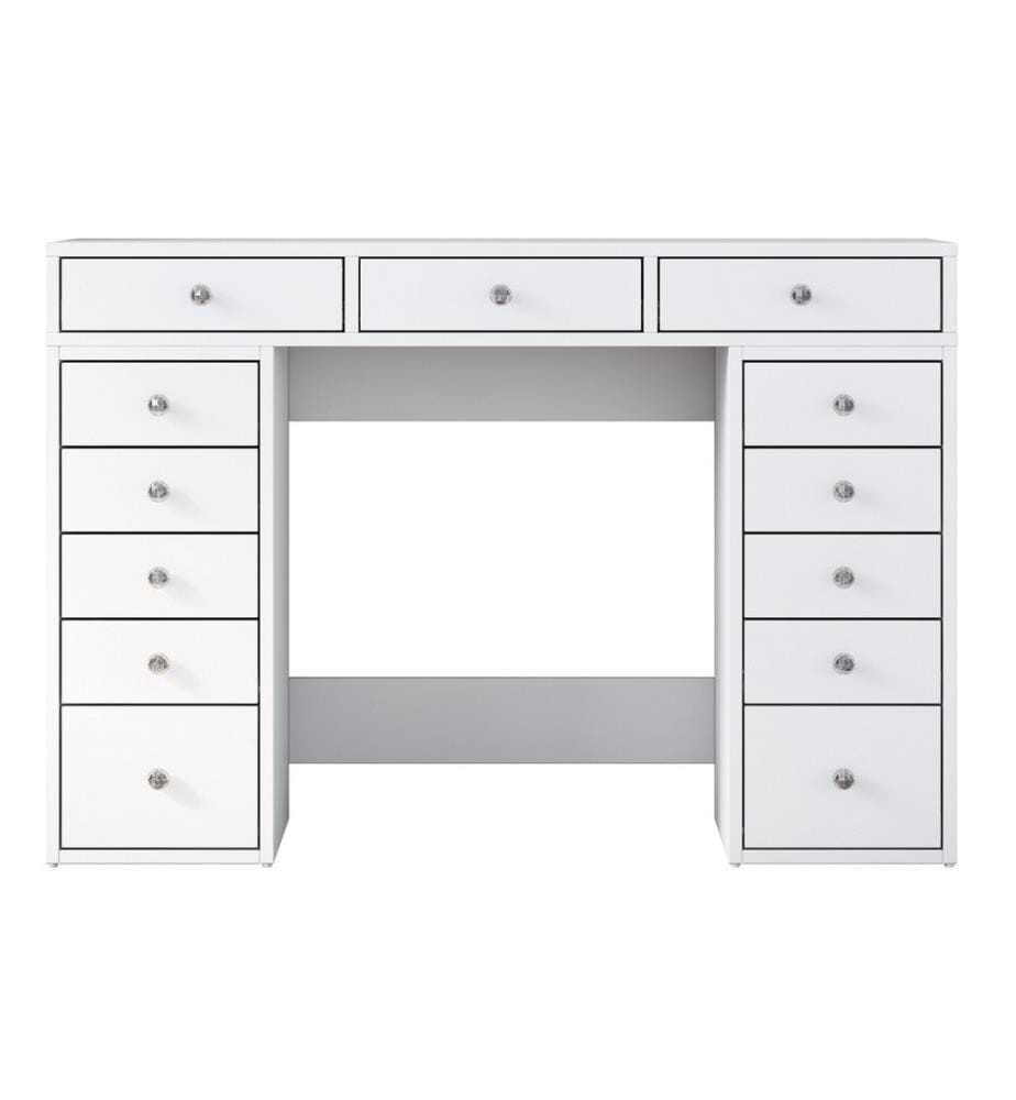 Table de maquillage, blanc, panneau de particules mélaminé de qualité E1