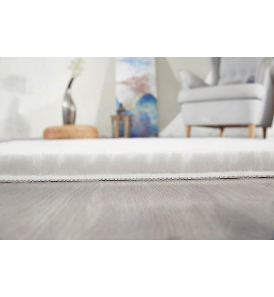 Carpet, White, 100% Polyester, 80 x 120 cm