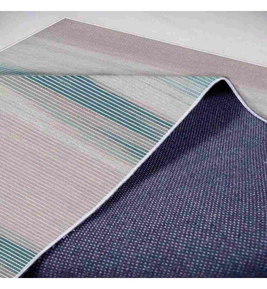 Carpet, Cream, Blue, 100% Cotton, 140 x 220 cm