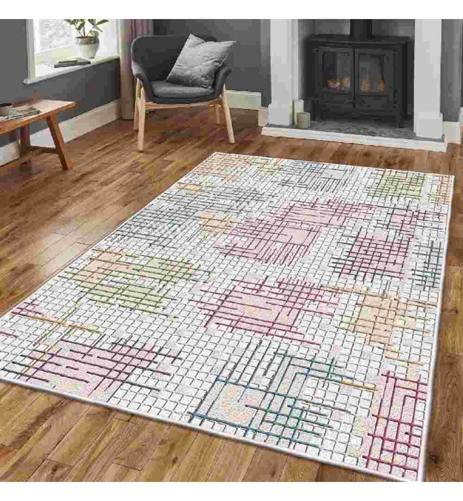 Carpet, Cream, Blue, Red, Purple, Camel, 100% Cotton, 160 x 230 cm