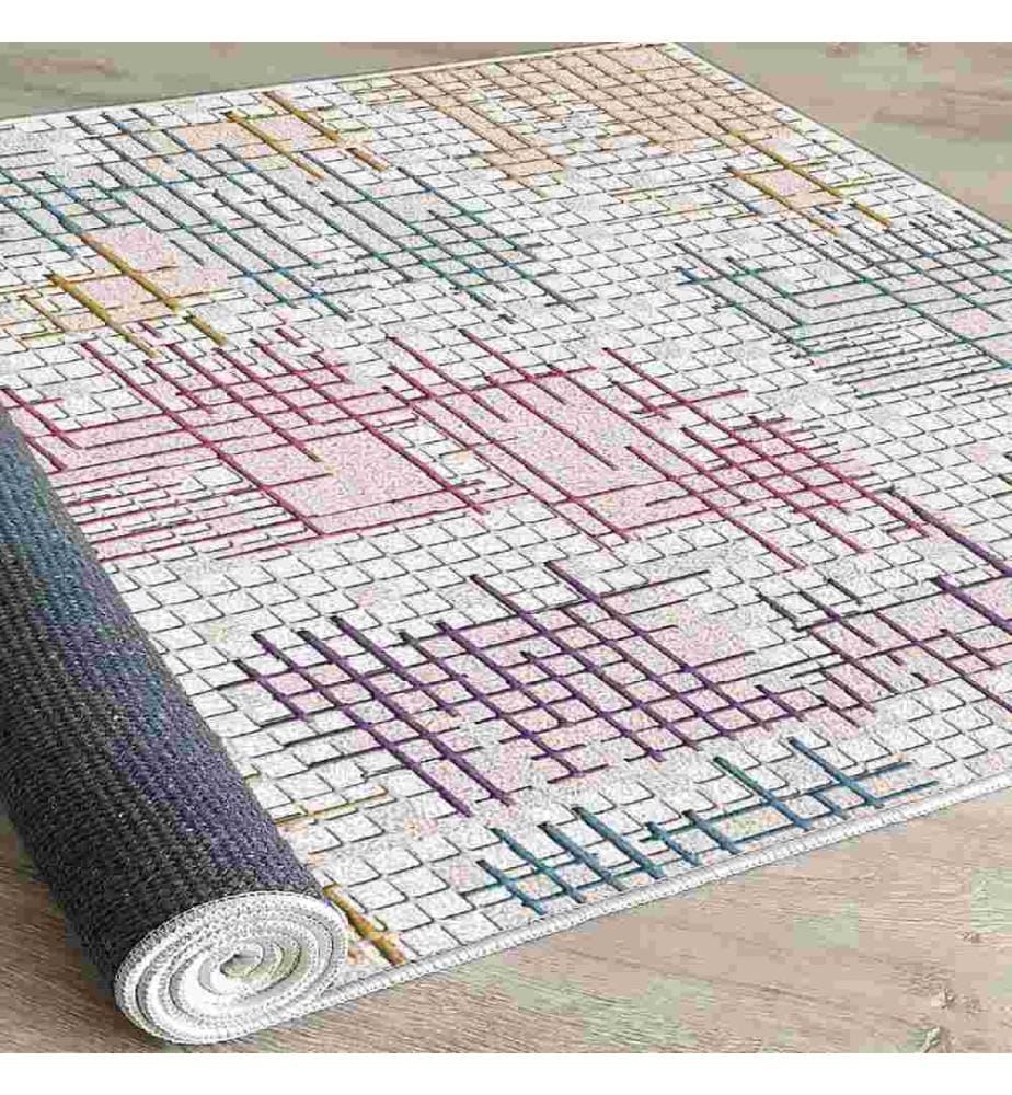 Carpet, Cream, Blue, Red, Purple, Camel, 100% Cotton, 160 x 230 cm