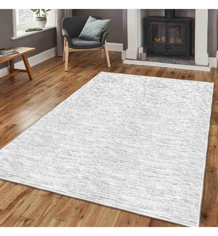Carpet, Cream, Grey, 100% Cotton, 80 x 120 cm