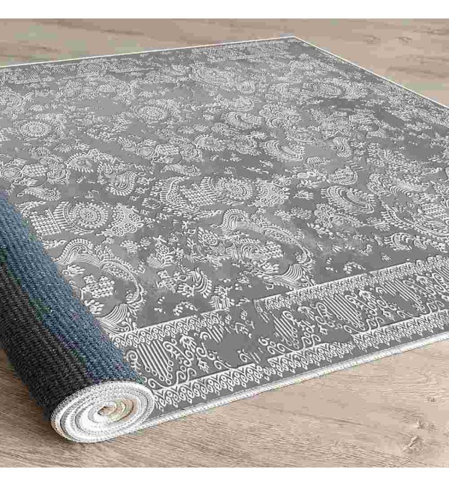 Carpet, Dark Grey, White, 100% Cotton, 90 x 180 cm